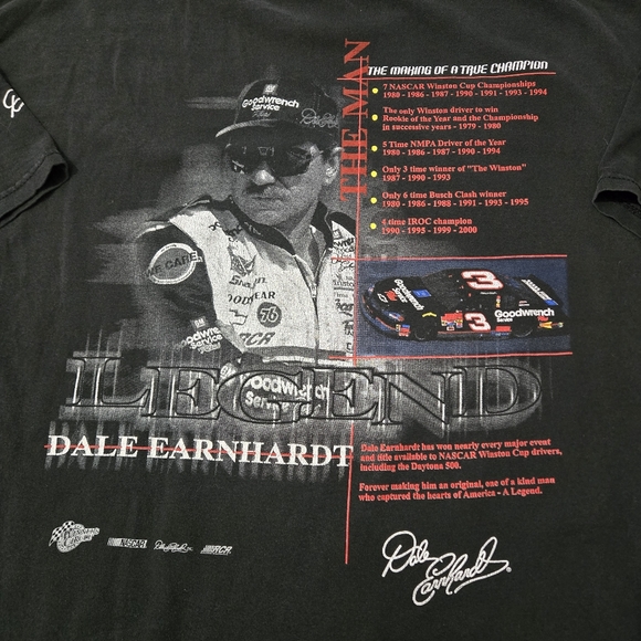 Vtg Dale Earnhardt T-shirt Men’s XXL NASCAR Legend Black Winners Circle Y2K - Picture 6 of 10